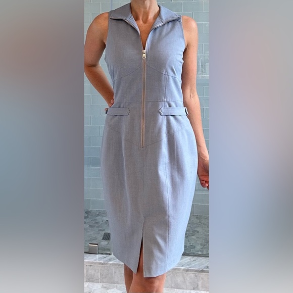 Andrew Marc Dresses & Skirts - Light Blue Zip Up Stretch Dress
